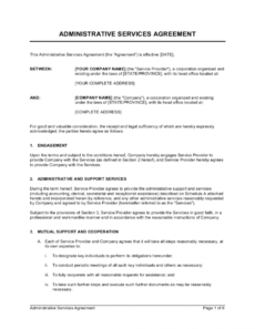 free administrative services agreement template businessin accounting service agreement template doc