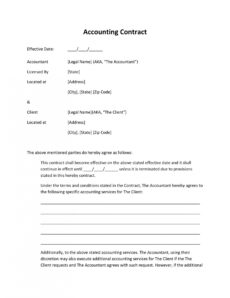 free printable service agreements  printable agreements accounting service agreement template pdf