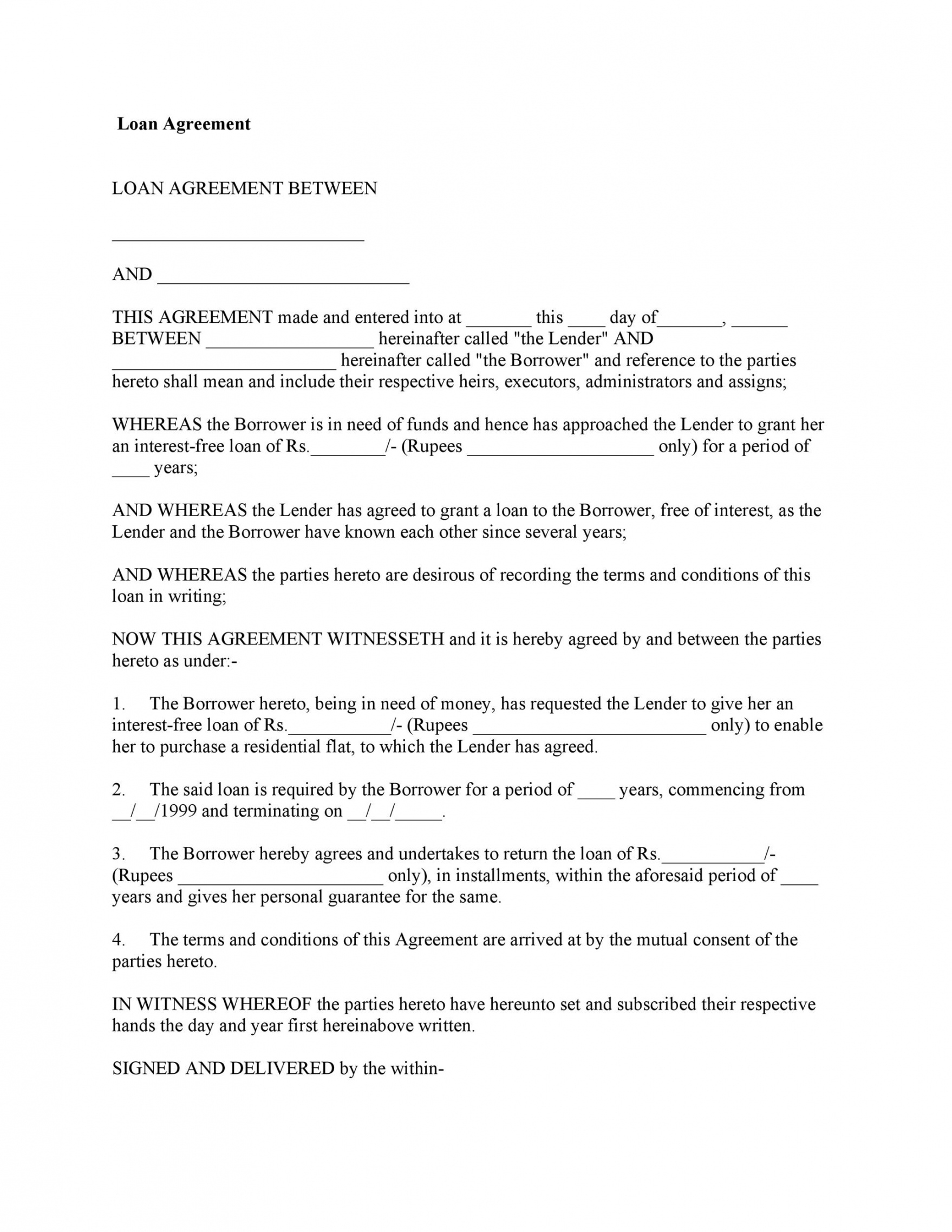 Editable 40 Free Loan Agreement Templates Word & Pdf ᐅ Templatelab