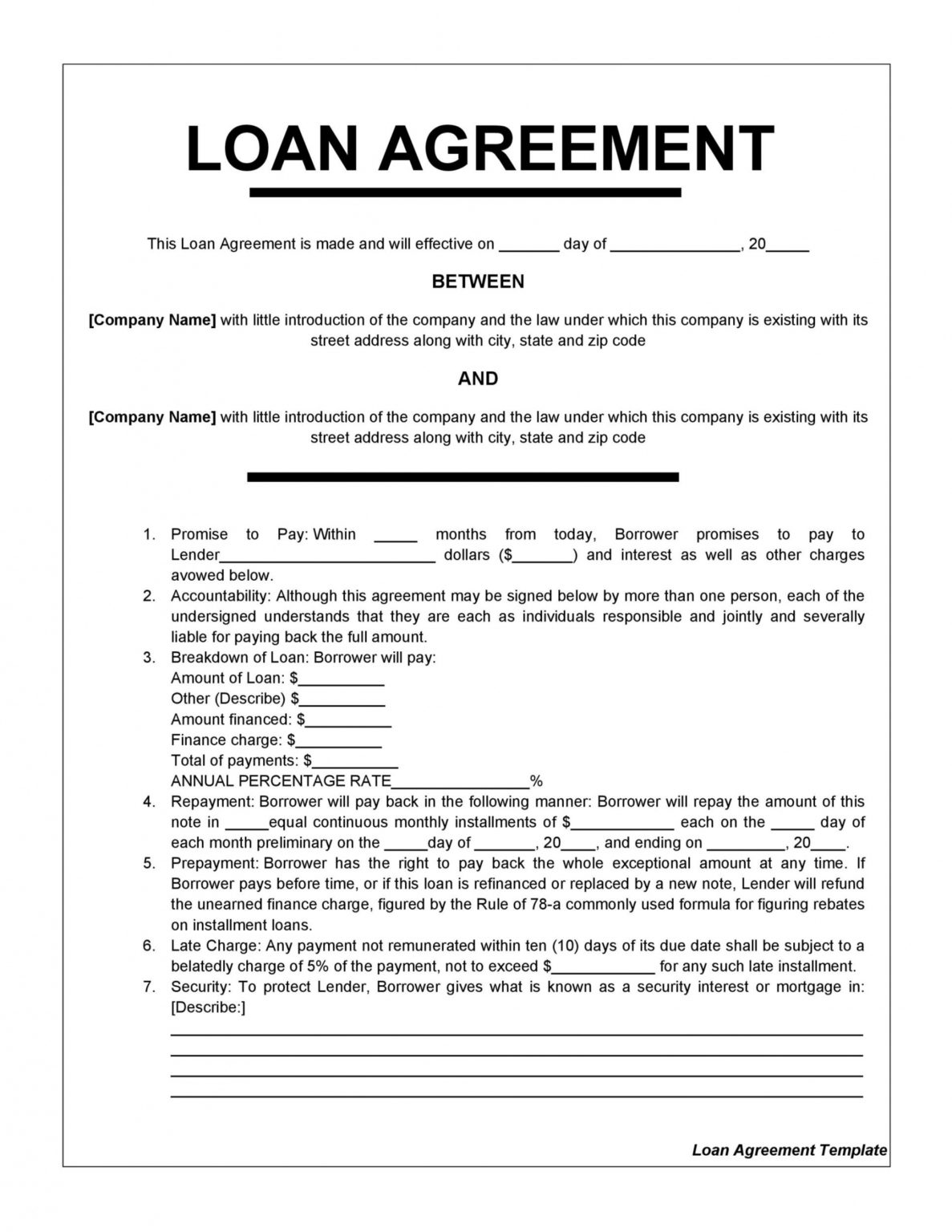 Editable 40 Free Loan Agreement Templates Word Pdf ᐅ Templatelab