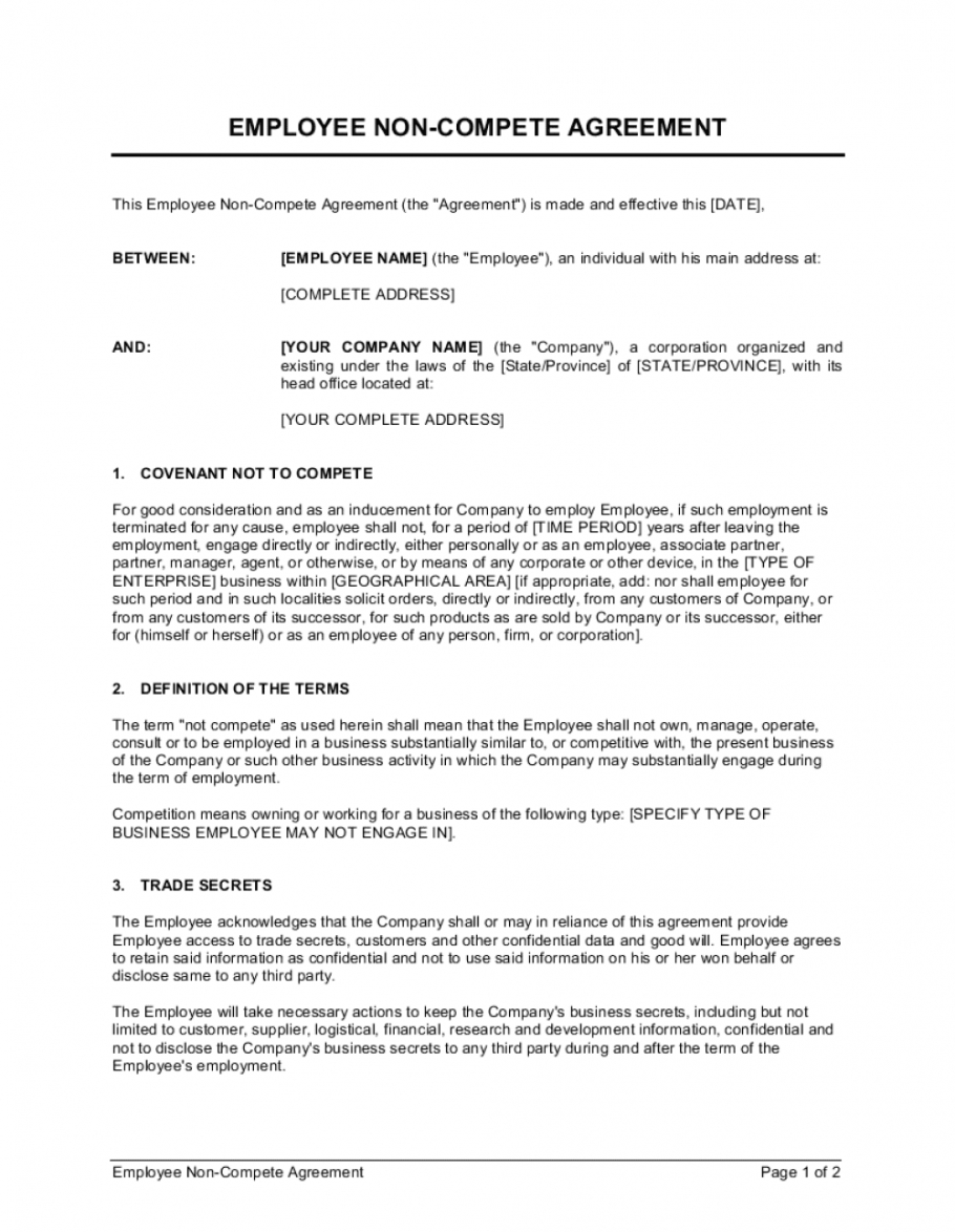 editable employee noncompete agreement template businessinabox™ business non compete agreement template example