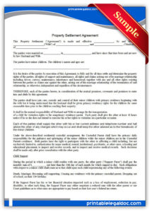 editable free printable property settlement agreement form generic divorce financial agreement template sample