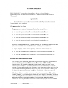 free create and download a retainer agreement template  bonsai consulting retainer agreement template excel