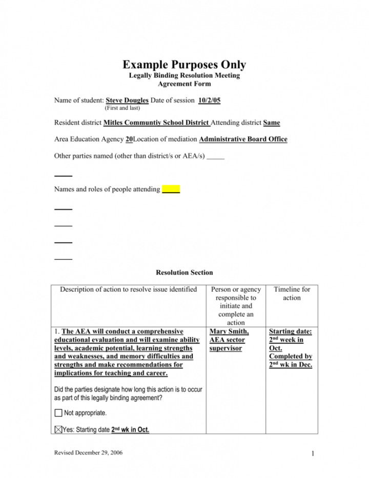 free sample resolution agreement template with resolution agreement template pdf