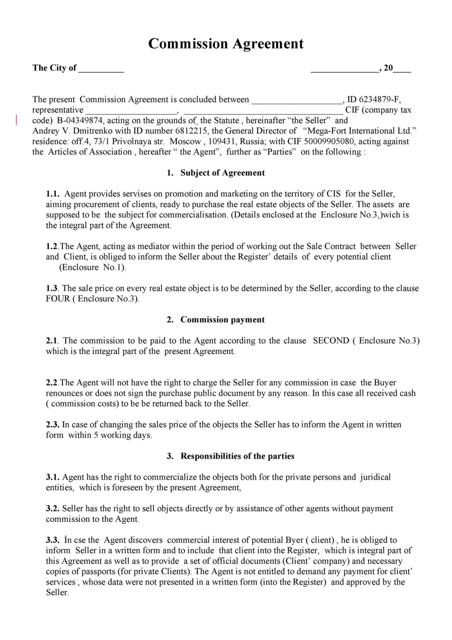 Contractor Agreement Template California