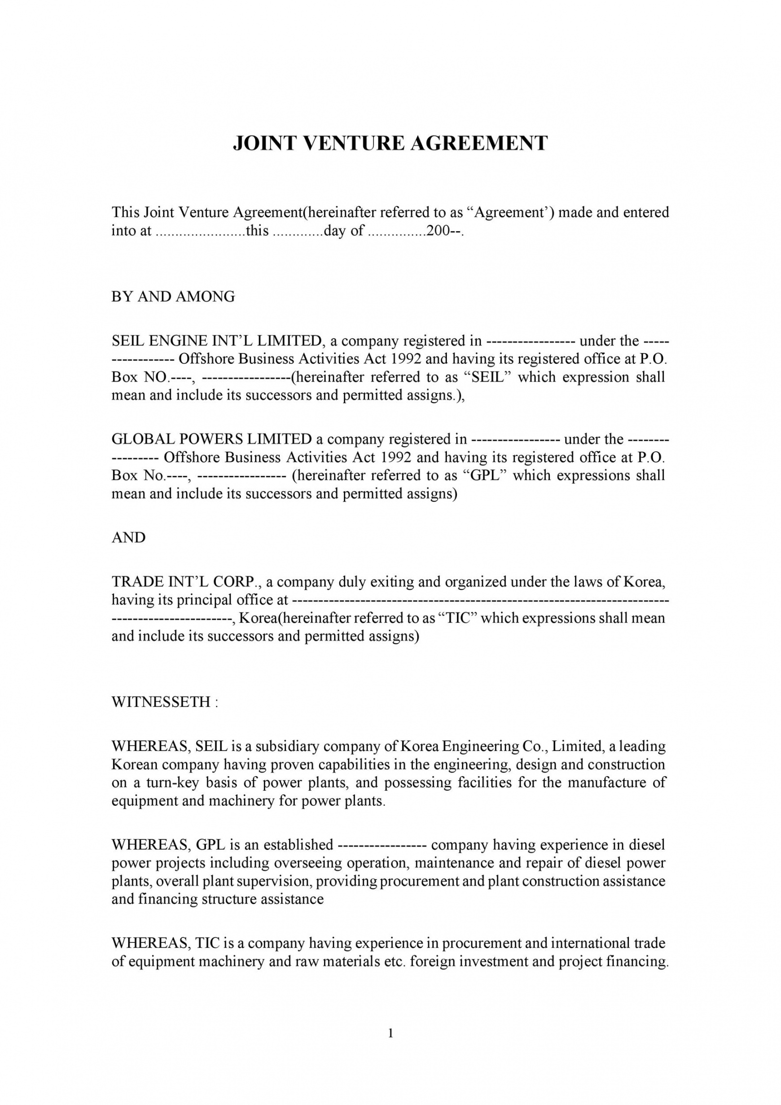 printable 53 simple joint venture agreement templates pdf doc ᐅ shared equity agreement template excel
