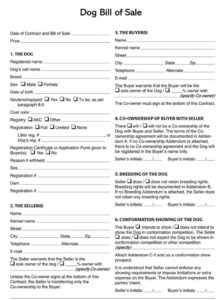 sample dogpuppy bill of sale form free forms &amp;amp; templates pet protection agreement template