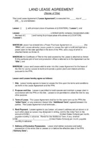 sample download free land lease agreement  printable lease agreement land use agreement template