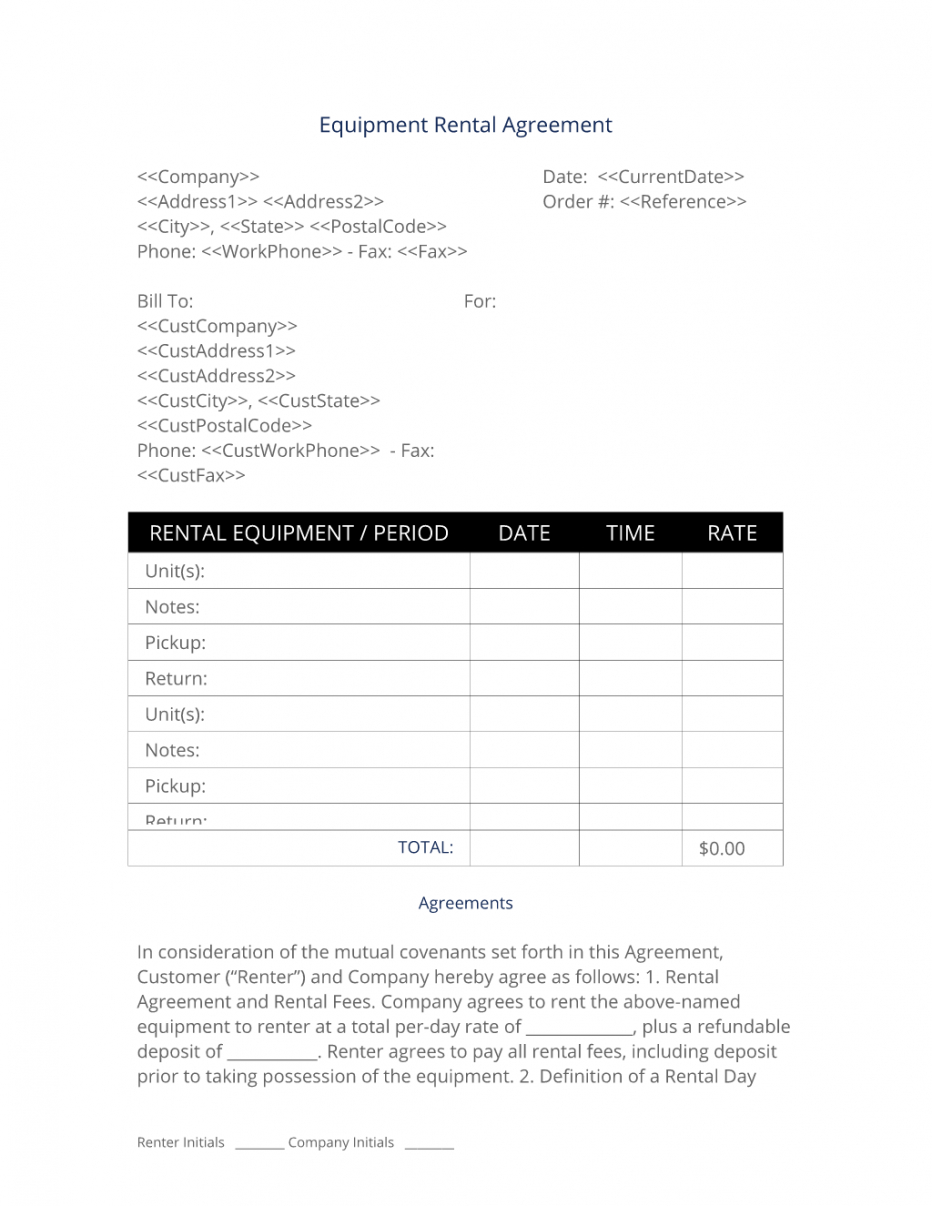 sample equipment rental agreement  3 easy steps rent to own lease agreement template example