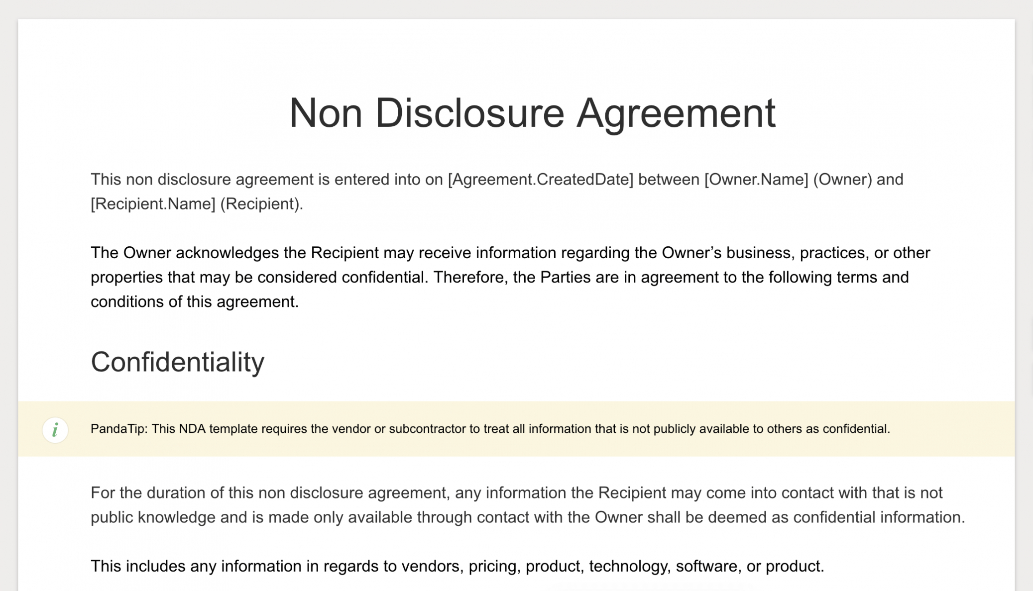 sample sign ndas with pandadoc how to sign short non disclosure agreement template pdf