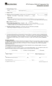 editable 403b457 salary reduction forms  equitable advisors deferred compensation agreement template sample