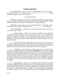 editable 6 trademark license agreement templates for restaurant content license agreement template pdf