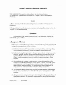 editable co broker commission agreement beautiful mission split commission split agreement template pdf