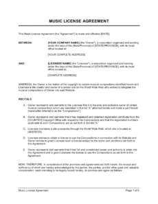 editable music license agreement template businessinabox™ music license agreement template pdf