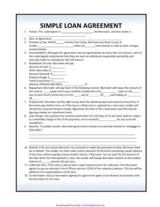free 40 free loan agreement templates word &amp;amp; pdf ᐅ templatelab art loan agreement template excel