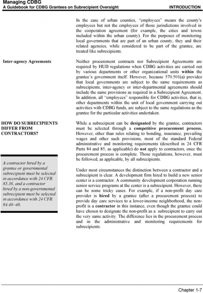 Cdbg Forms.pdf Free Managing Cdbg A Guidebook For Grantees On Subrecipient Cdbg ...
