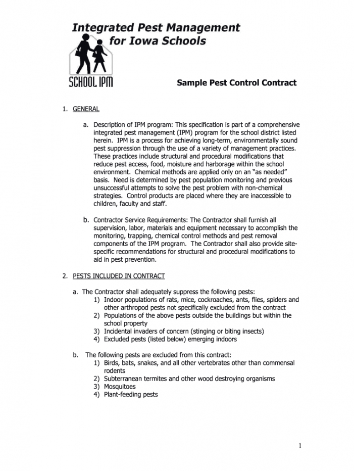 pest control proposal pdf  fill online printable fillable pest control service agreement template doc