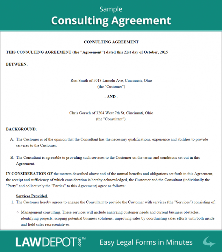 Printable 25 Consulting Agreement Samples Samples And Templates