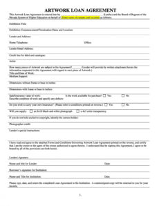 printable 40 free loan agreement templates word &amp;amp; pdf ᐅ templatelab art loan agreement template pdf