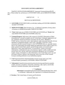 printable 50 professional license agreement templates ᐅ templatelab technology license agreement template excel