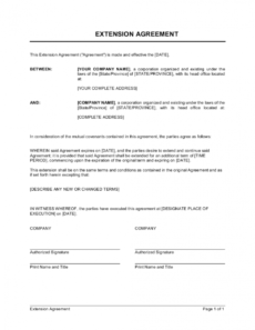 printable extension of agreement template businessinabox™ loan extension agreement template