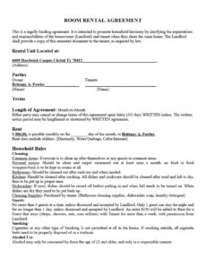 sample 39 simple room rental agreement templates  template archive private rental agreement template doc