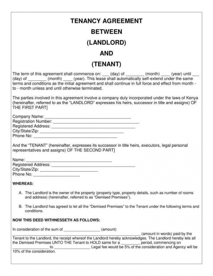 Private Rental Agreement Template