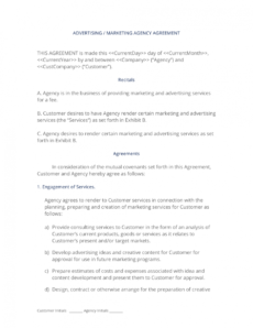 sample advertising and marketing agency contract  3 easy steps marketing consulting agreement template