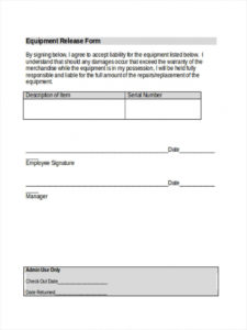 sample free 5 equipment liability forms in ms word  pdf employee equipment agreement template example