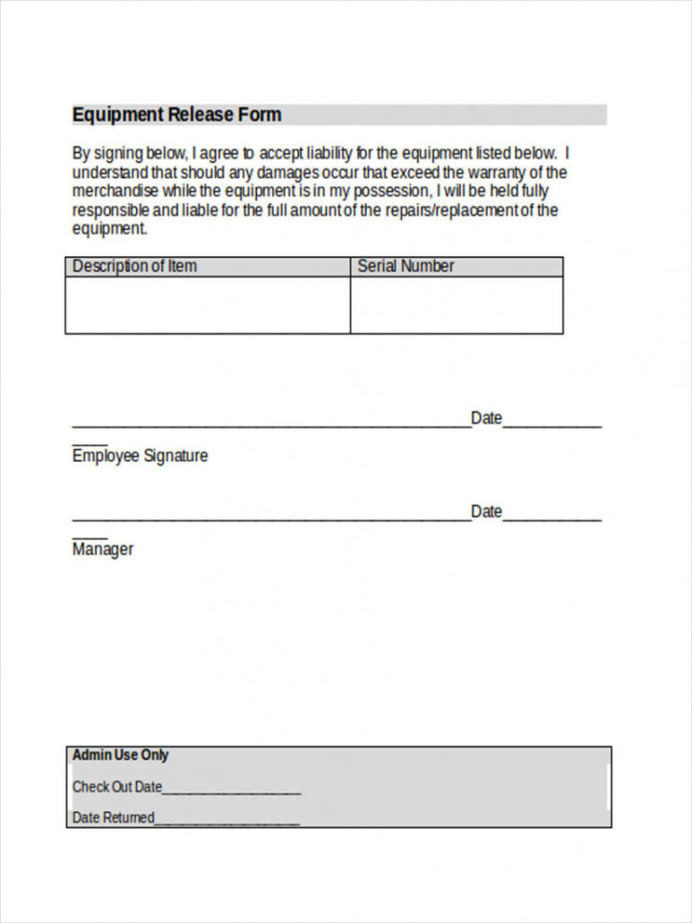 Sample Free 5 Equipment Liability Forms In Ms Word Pdf Employee Hot 