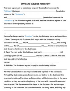 sample free commercial sublease agreement templates by state commercial sublease agreement template