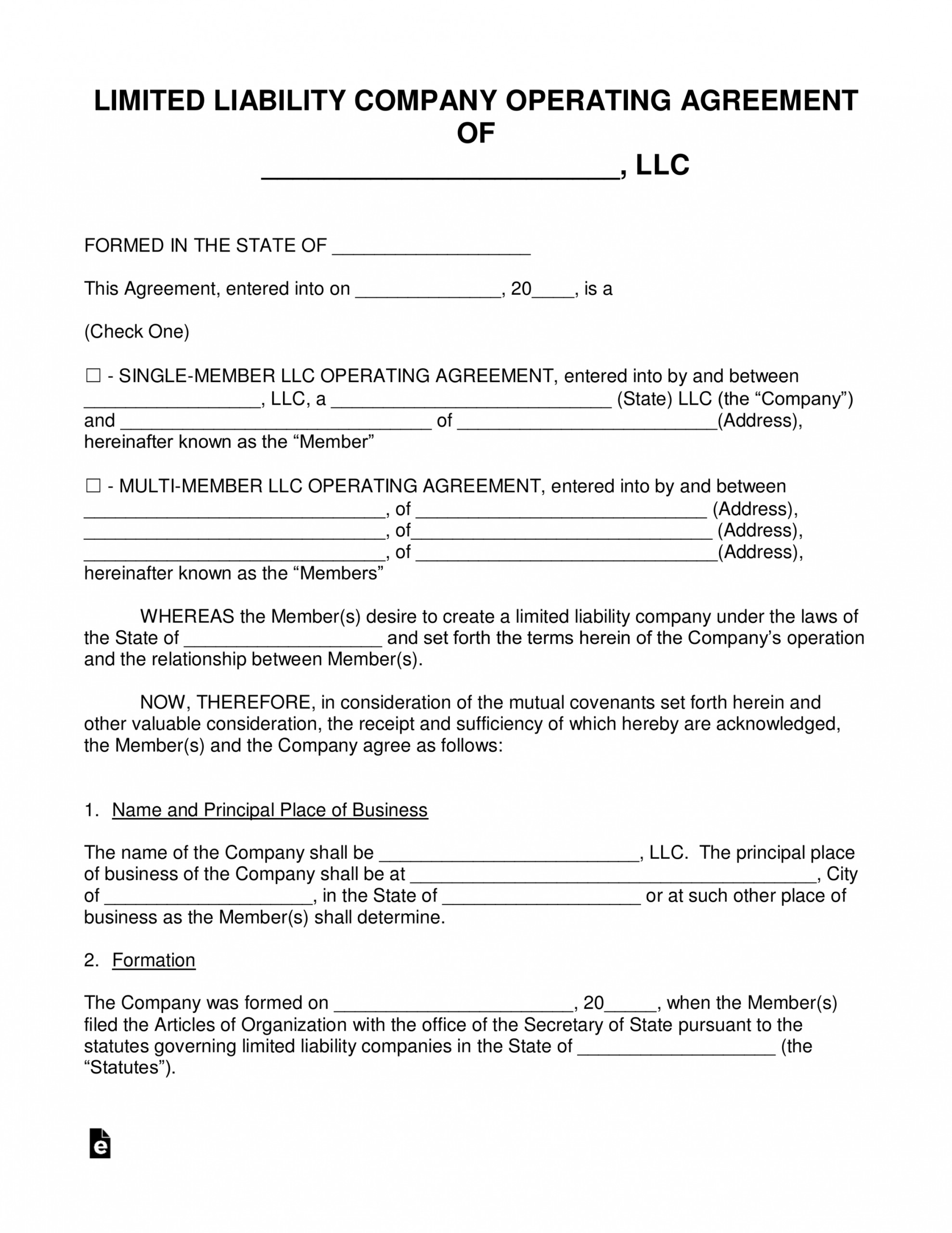 Llc Operating Agreement Texas Template