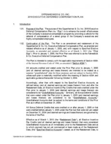 sample oppenheimer &amp;amp; co inc 2019 executive deferred compensation deferred compensation agreement template pdf