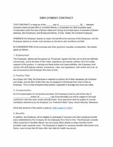 editable employment contract—definition &amp;amp; what to include hiring agreement template sample