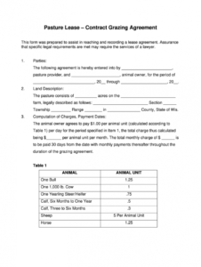 editable pasture contract  fill online printable fillable blank hay lease agreement template example