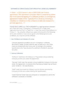 editable saas software as a service client license  3 easy steps saas license agreement template doc