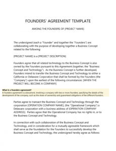 free 22 great founders agreement tramples for any startup ᐅ founder vesting agreement template