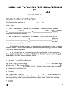 free free north carolina llc operating agreement templates  pdf north carolina llc operating agreement template doc