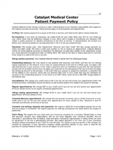 free payment policy template  2 free templates in pdf word financial agreement template for medical office doc