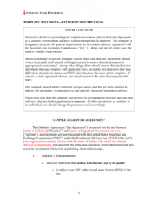 free sample solicitor agreement and solicitor`s disclosure statement investment advisory agreement template doc