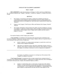 printable 39 readytouse noncompete agreement templates ᐅ templatelab partnership non compete agreement template excel