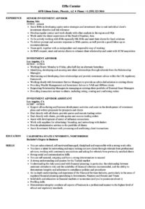 printable investment advisor resume samples  velvet jobs investment advisory agreement template sample