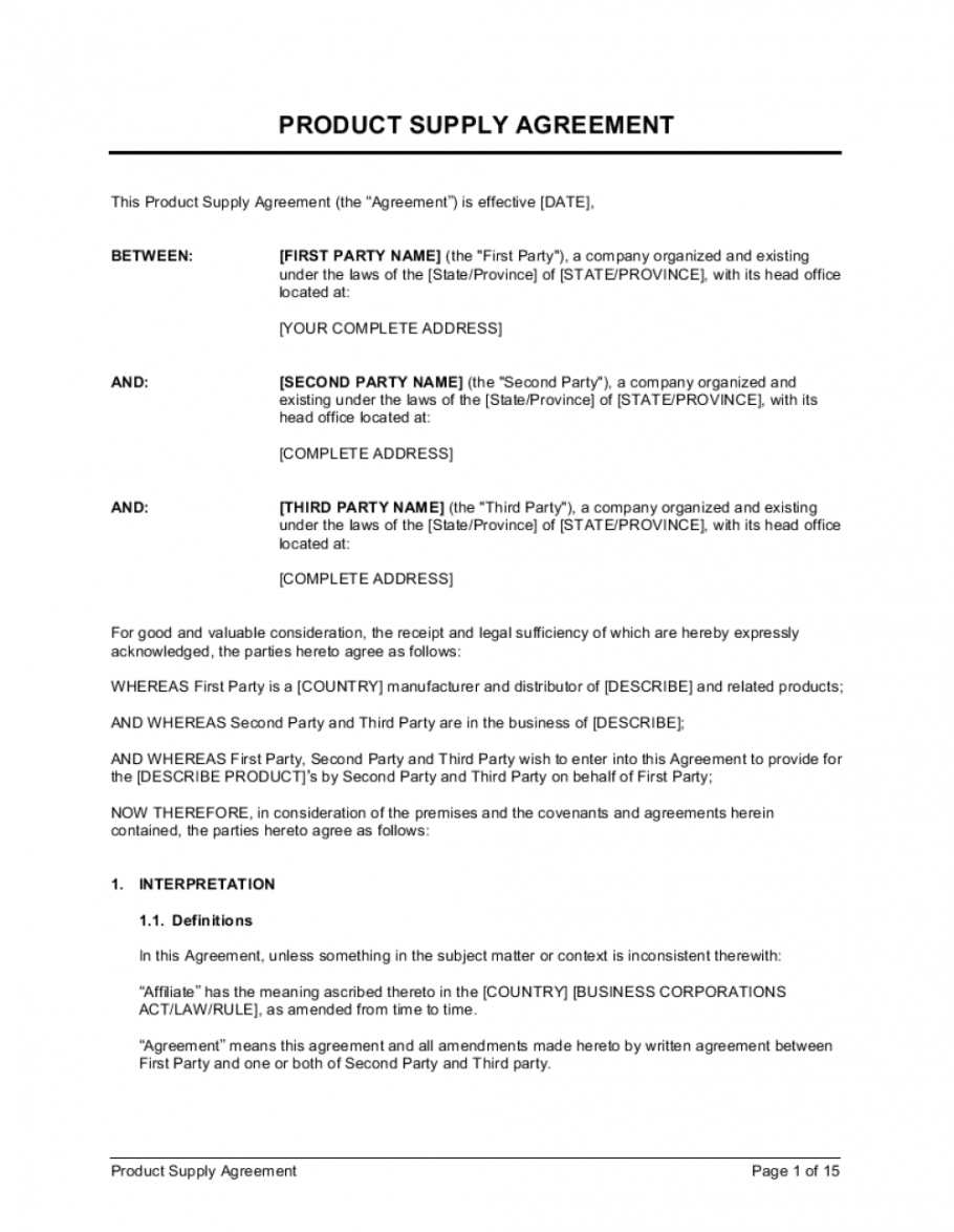 printable product supply agreement template businessinabox™ free trial agreement template sample