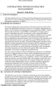 sample contracting physician practice management  pdf free download mso agreement template sample