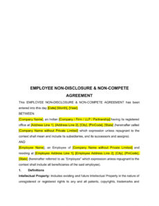 sample free 8 noncompetition agreement contract forms in pdf  ms partnership non compete agreement template