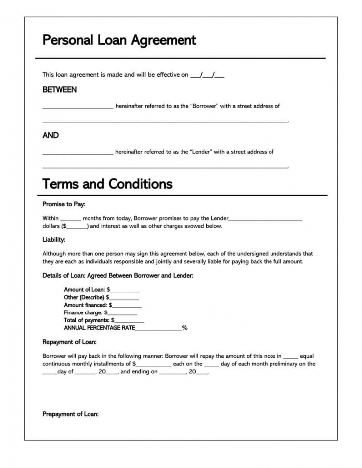 Sample Free Personal Loan Agreement Templates And Samples Word Pdf Private Agreement Template 9902