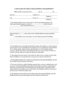 editable 13 farm lease agreement templates  pdf word  free land rental agreement template