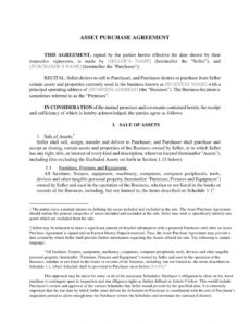 free free 5 asset purchase agreement contract forms in pdf  ms word furniture purchase agreement template example