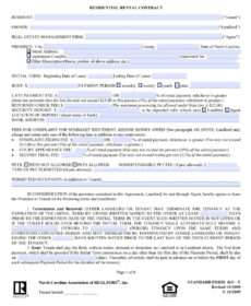 free free north carolina standard residential lease agreement rental agreement template nc word