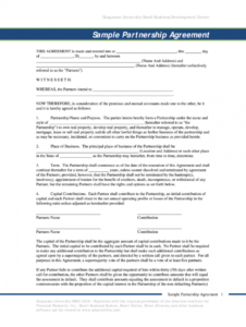 free small business partnership agreement doc  fill online operating agreement template doc excel